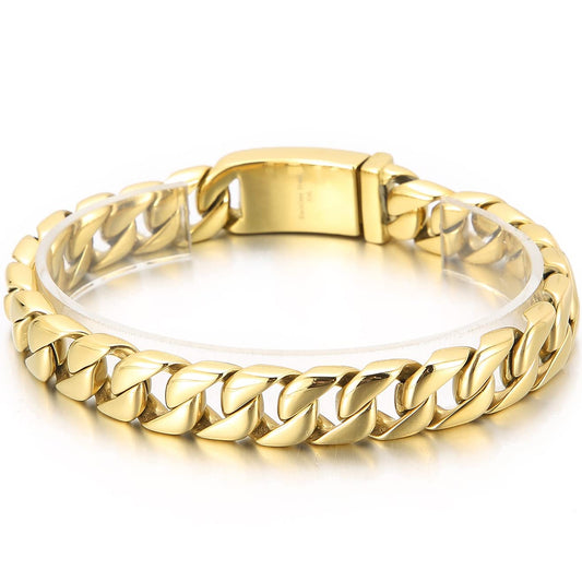 Robust Men's Gold Bracelet – Classic Link Chain